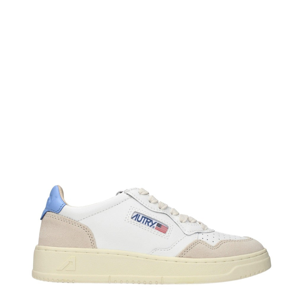Autry Medalist Sneakers met rubberen zool – Wit / Lichtblauw