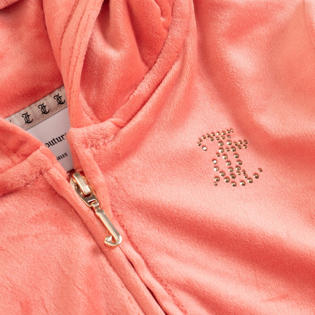 Juicy Couture Kids Chenille hoodie met rits – Koraal