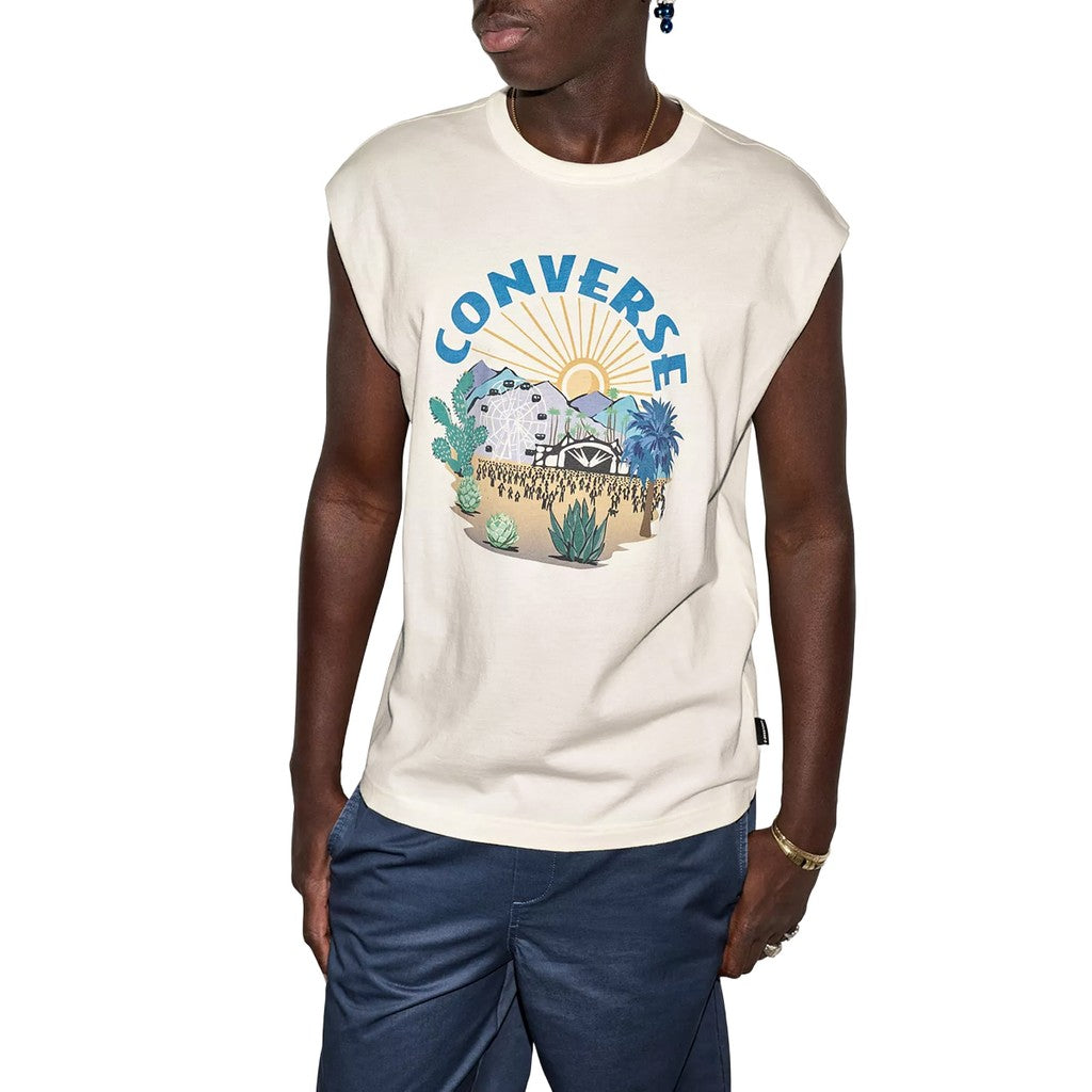 Converse T-shirt met print en logo – Wit