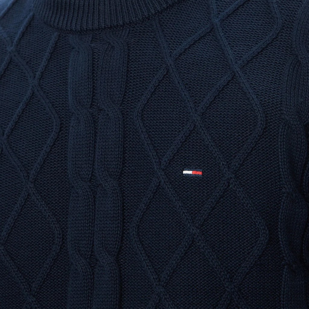 Tommy Jeans Regular Fit Effen trui met ronde hals – Donkerblauw