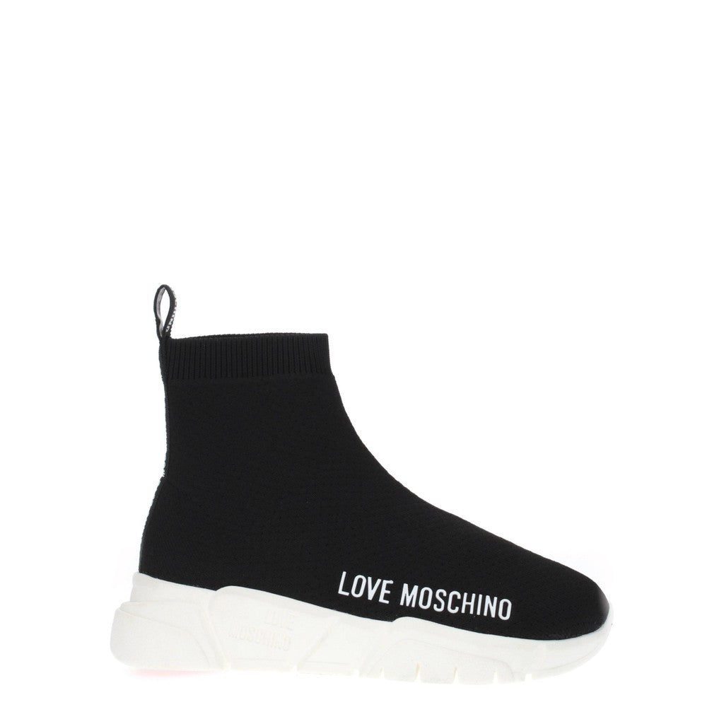 Love Moschino Sock sneakers van stof – Zwart / Wit