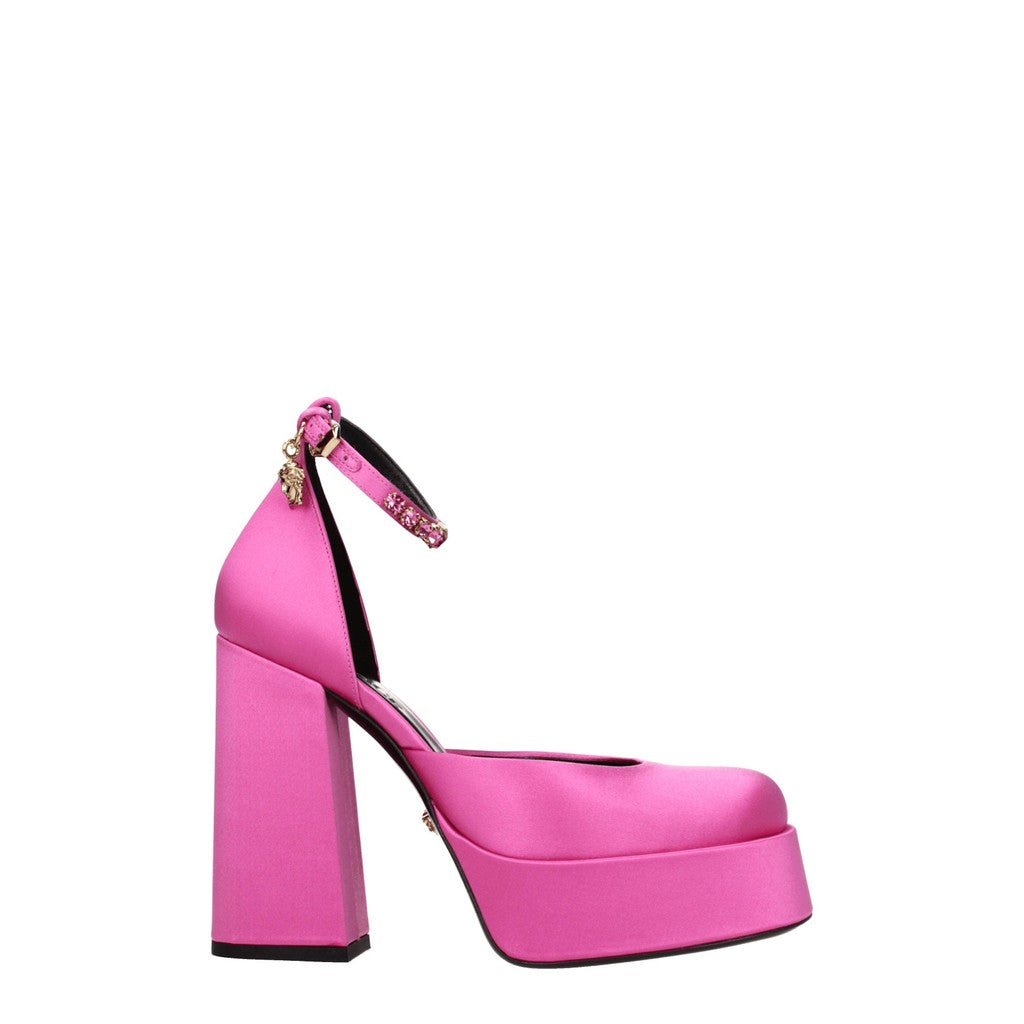 Versace Medusa Aevitas Satijnen pumps met ronde neus – Roze