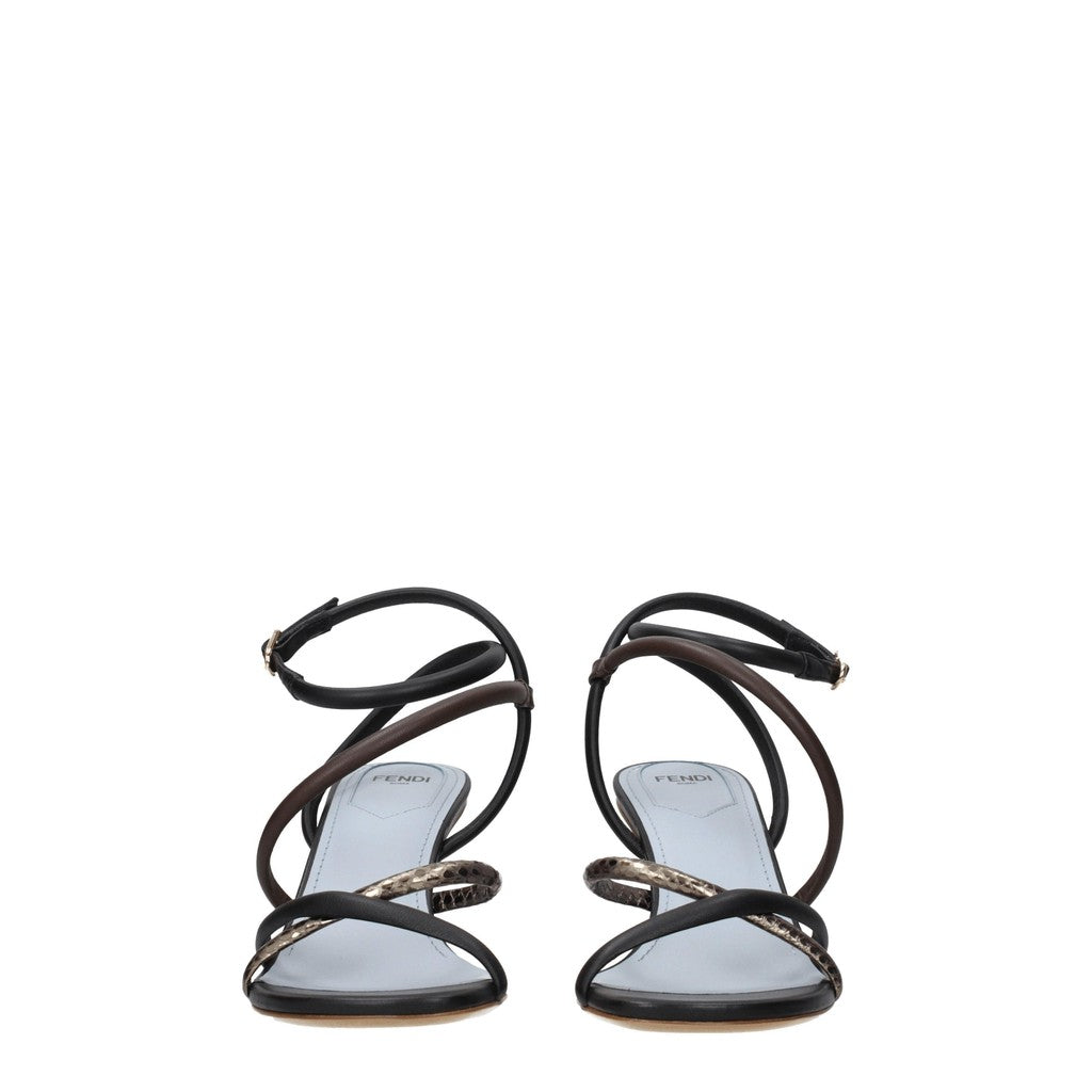 Fendi Leren sandalen met hak – Meerkleurig