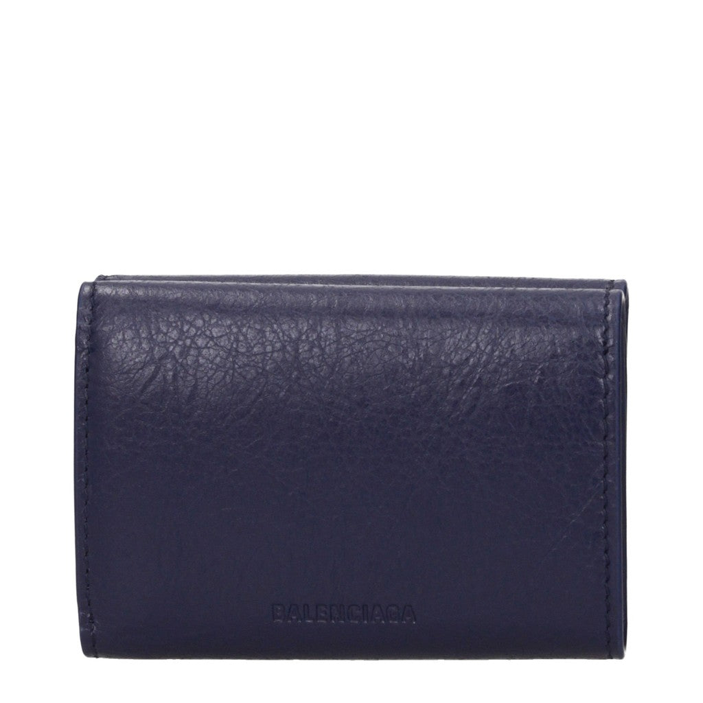 Balenciaga Compacte portemonnee met knoopsluiting en muntvak – Marineblauw