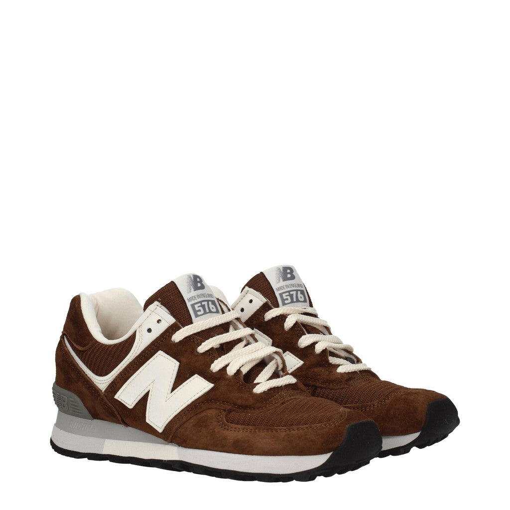 New Balance 576 Sneakers van leer, suède en stof – Bruin / Wit