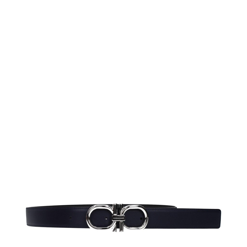 Salvatore Ferragamo Riem met zilverkleurige details – Zwart / Donkerblauw