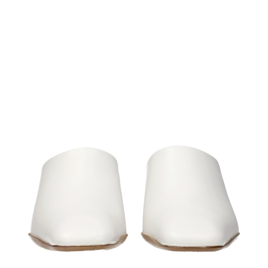 Jil Sander Muiltjes met vierkante neus – Wit