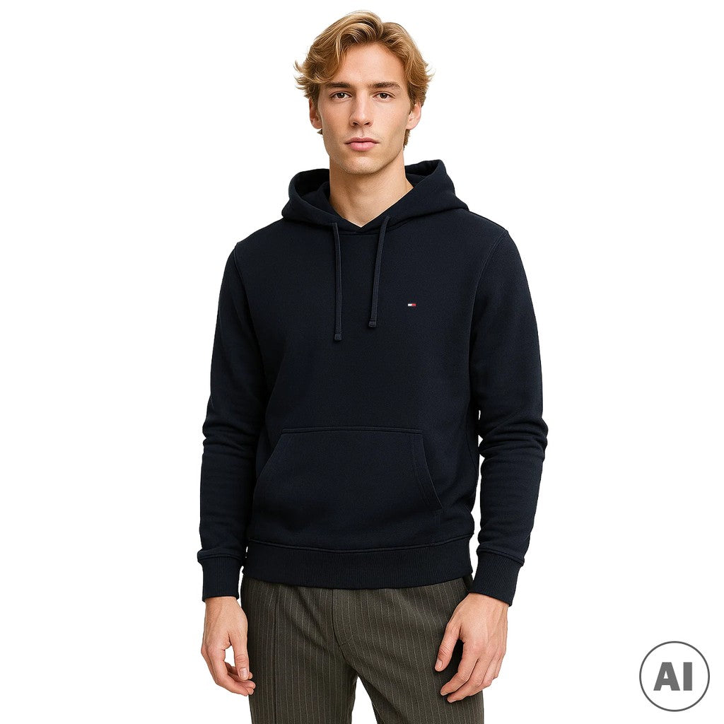 Tommy Hilfiger Badstof hoodie – Marineblauw