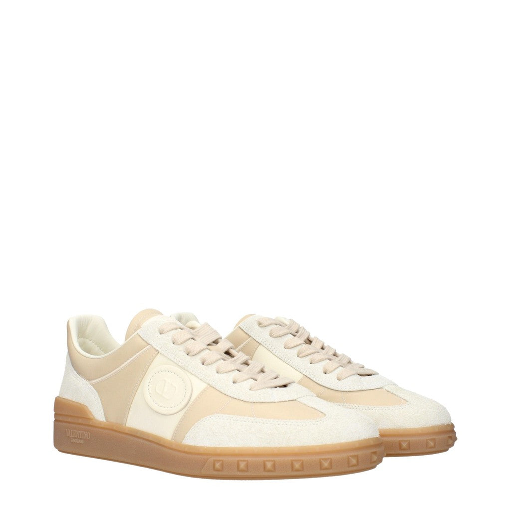 Valentino Garavani Upvillage Sneakers van stof, suède en leer – Beige / Ivoor