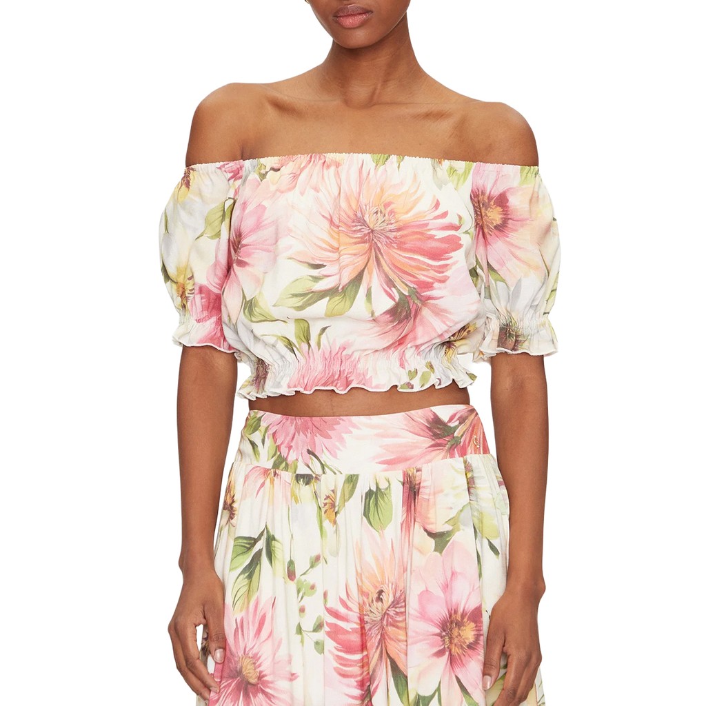 Guess Top met korte mouwen en bloemendessin – Meerkleurig