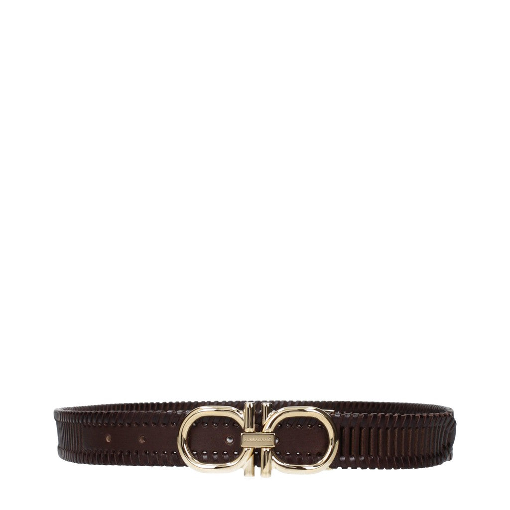 Salvatore Ferragamo Riem met goudkleurige details – Bruin