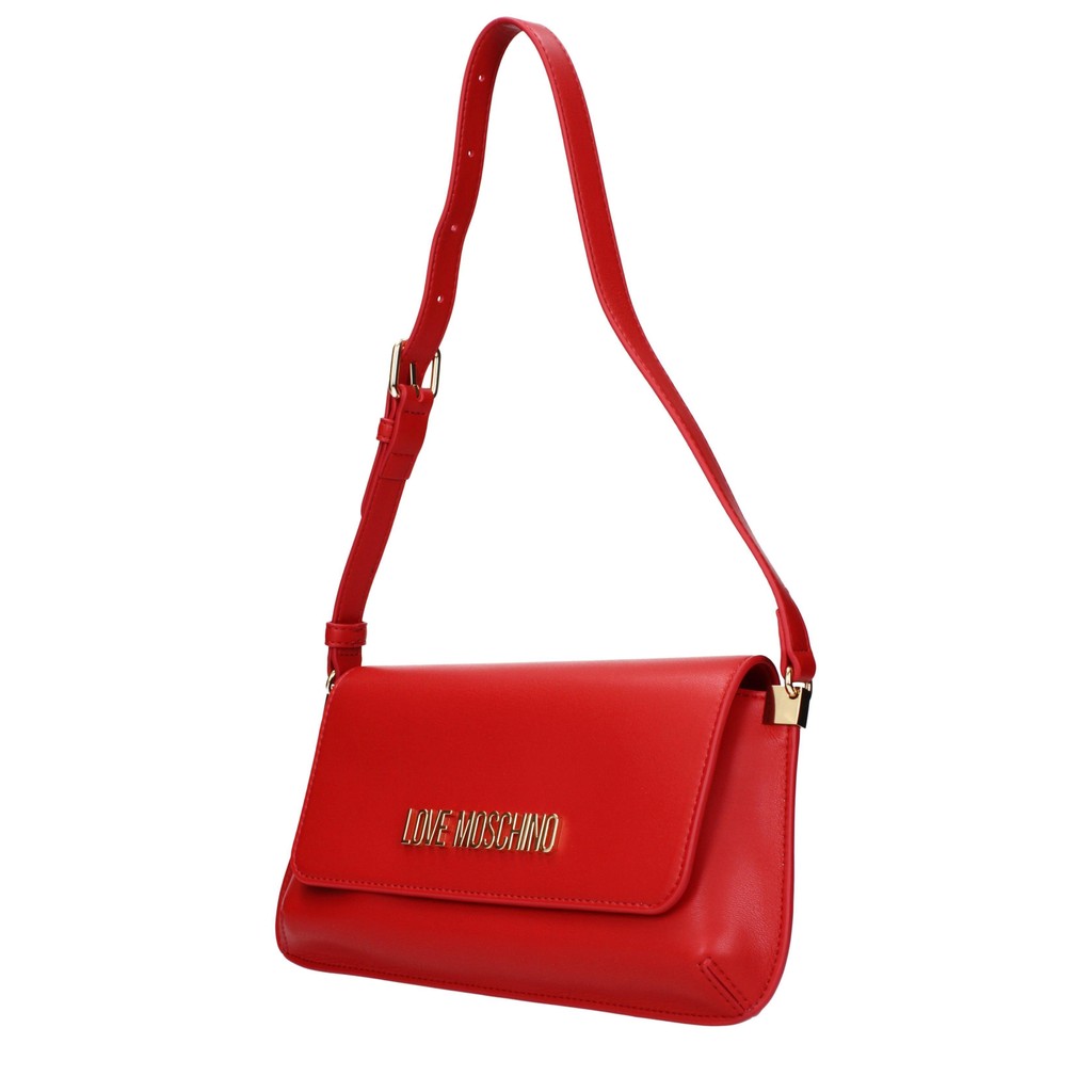Love Moschino Slank schoudertasje met goudkleurige details – Rood