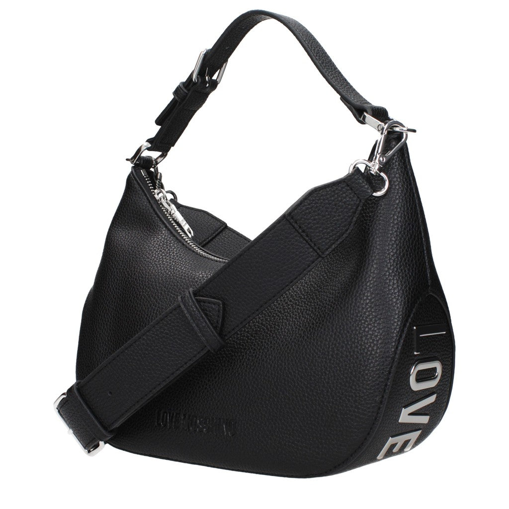 Love Moschino Schoudertas met zilverkleurige details – Zwart