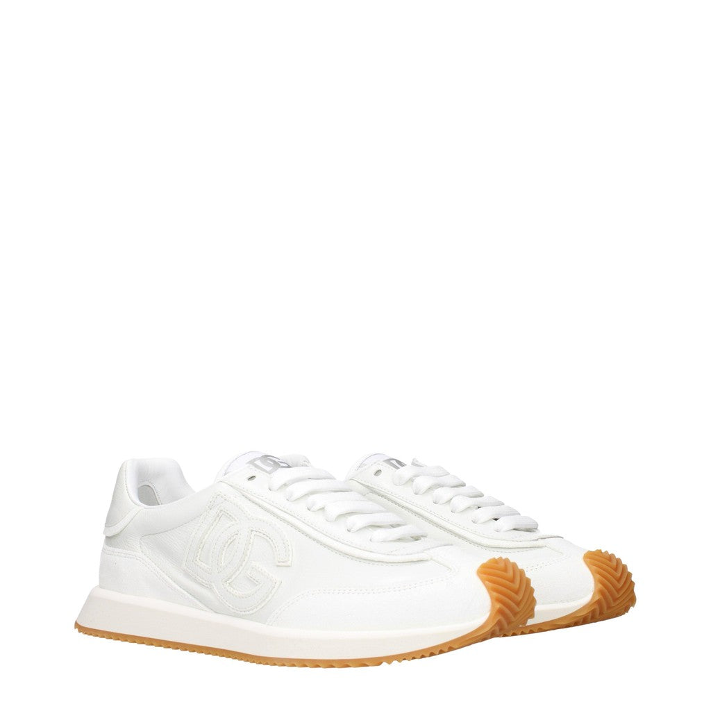 Dolce & Gabbana Sneakers van leer en suède met veters – Wit