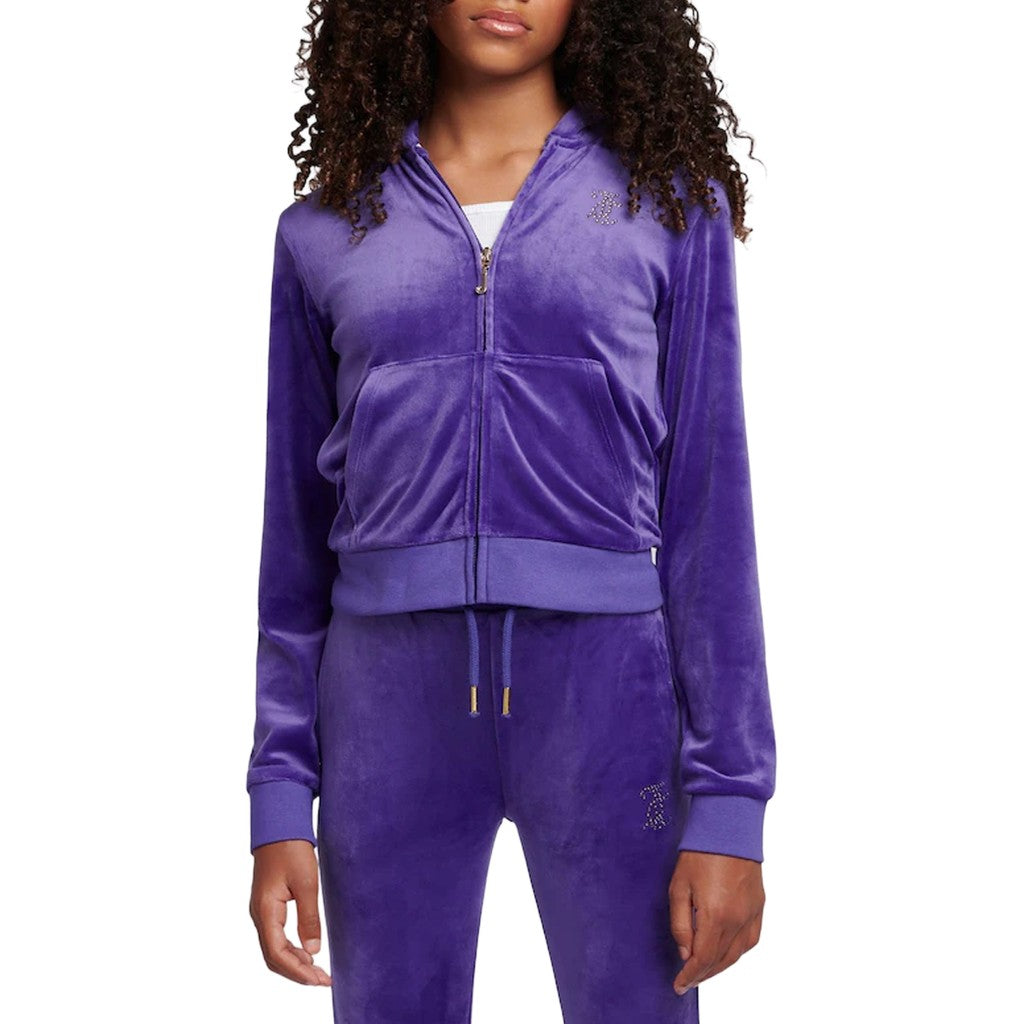 Juicy Couture Kids Hoodie met rits – Paars