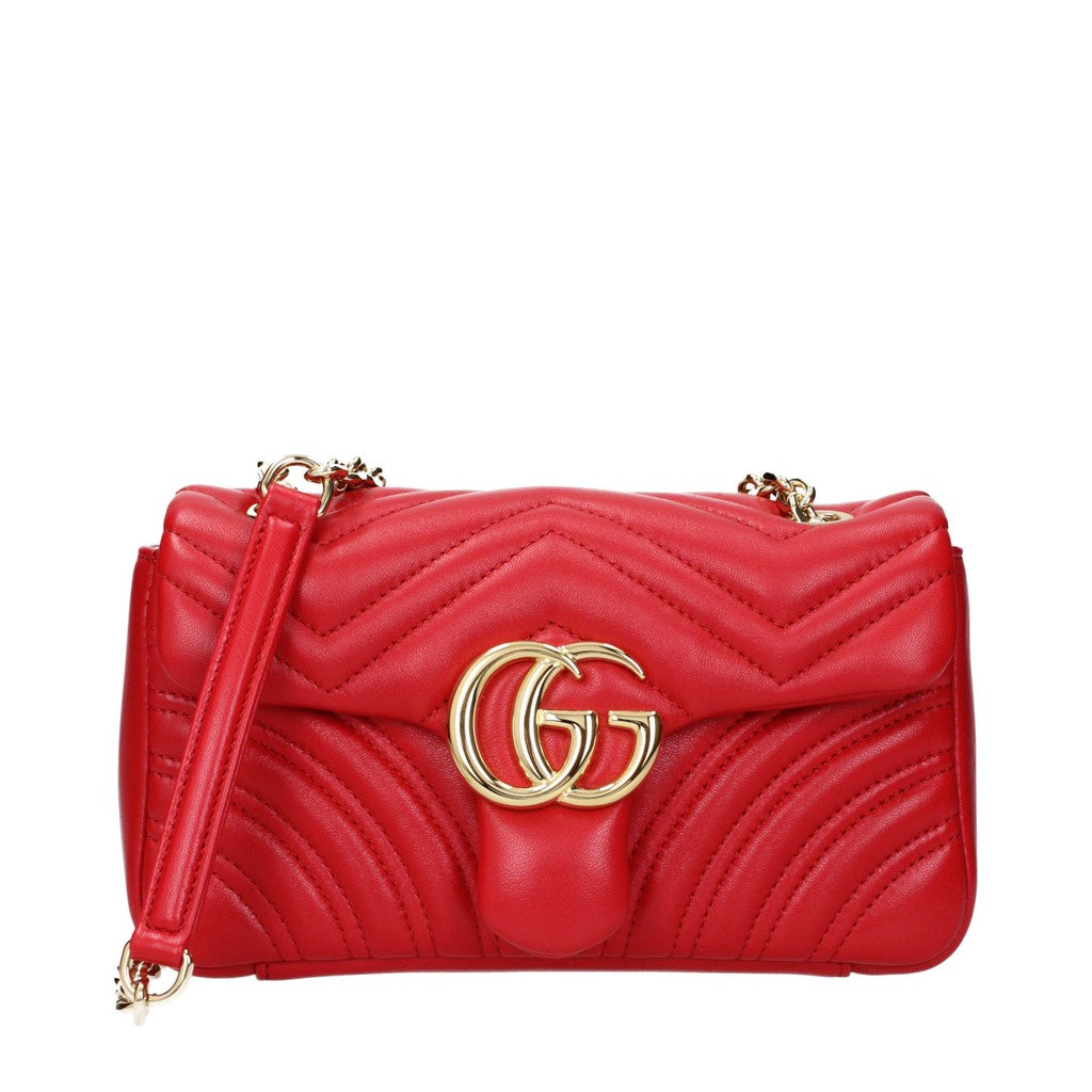 Gucci GG Marmont Schoudertas Small met goudkleurige details – Rood