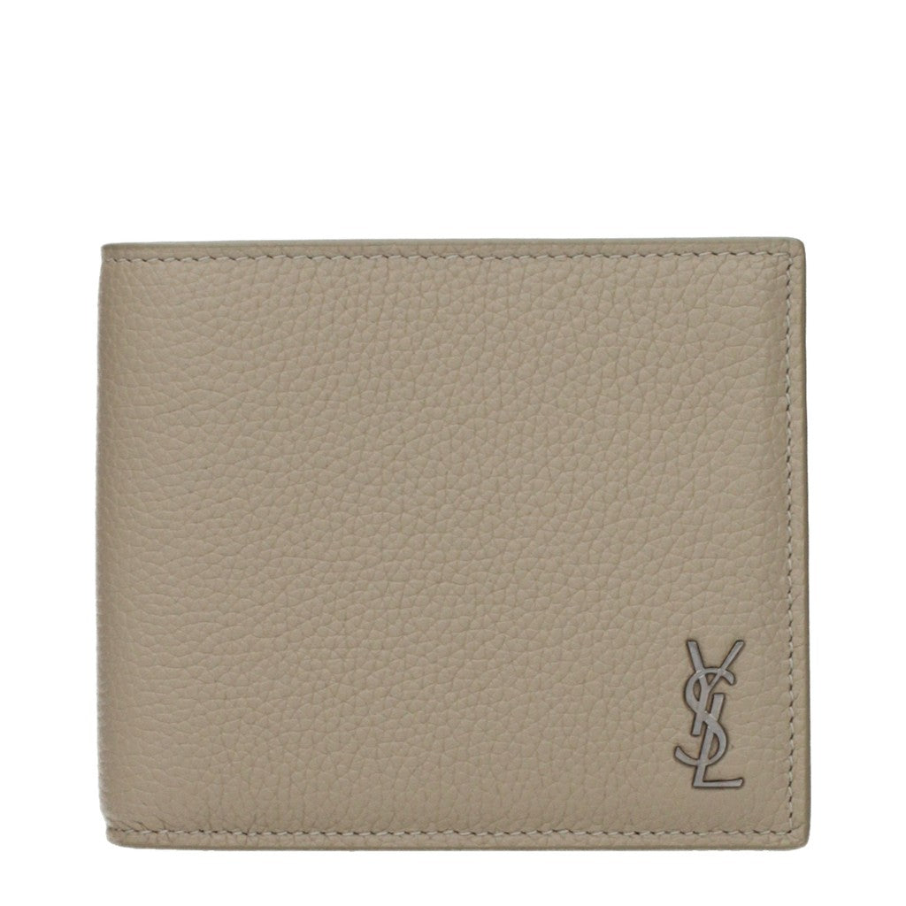 Saint Laurent Compacte portemonnee met acht kaartvakken – Beige