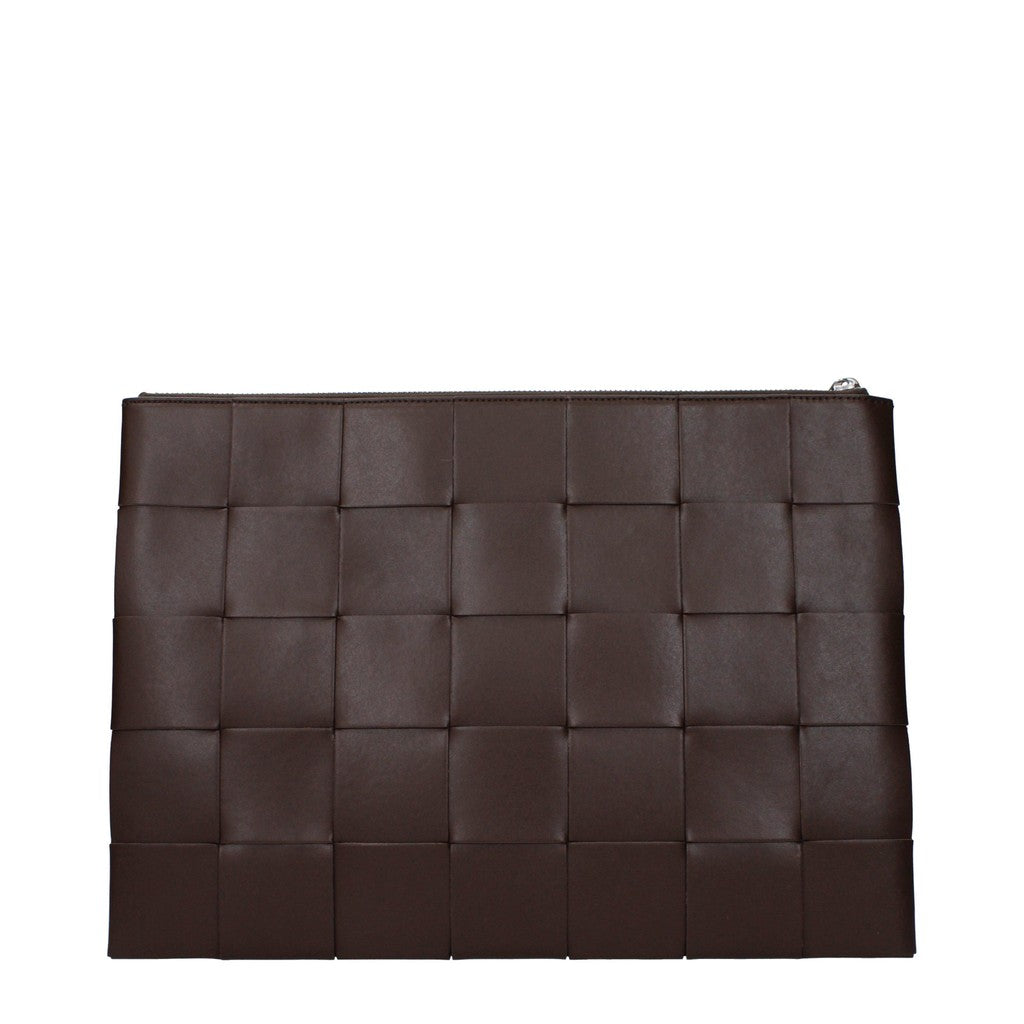 Bottega Veneta Grote clutch met ritssluiting – Bruin