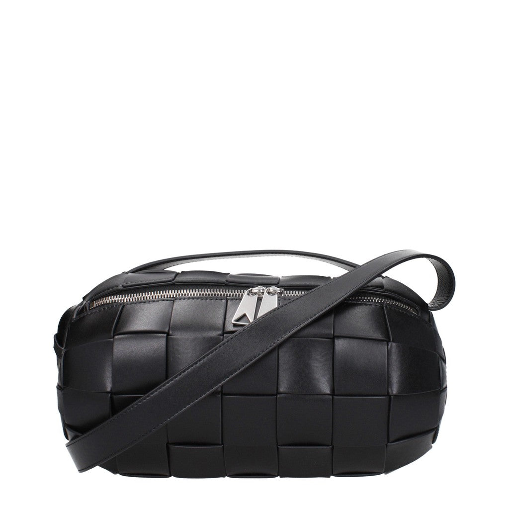 Bottega Veneta Ruime crossbodytas met zilverkleurige details – Zwart