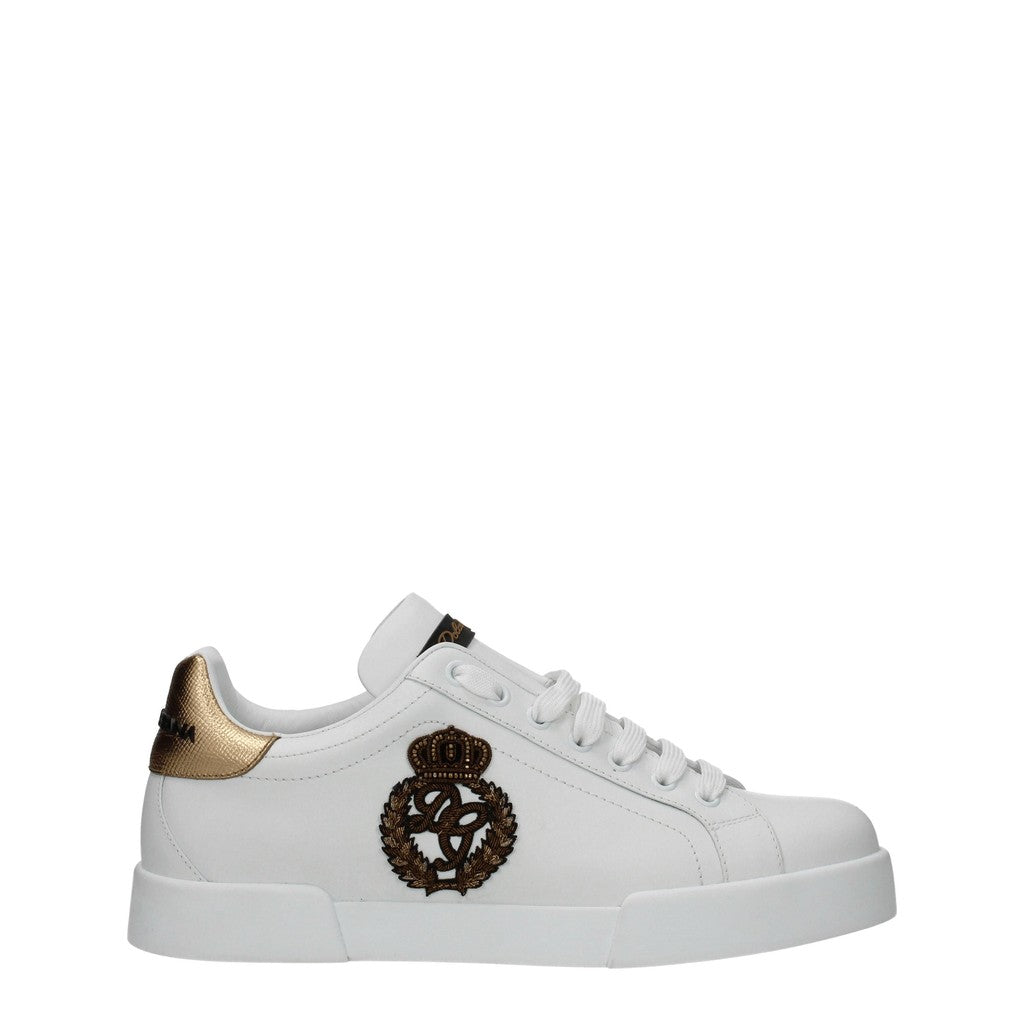 Dolce & Gabbana Portofino Sneakers – Wit / Goud