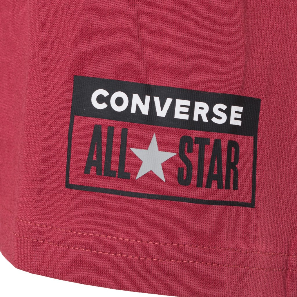 Converse T-shirt met ronde hals en bedrukt logo – Rood