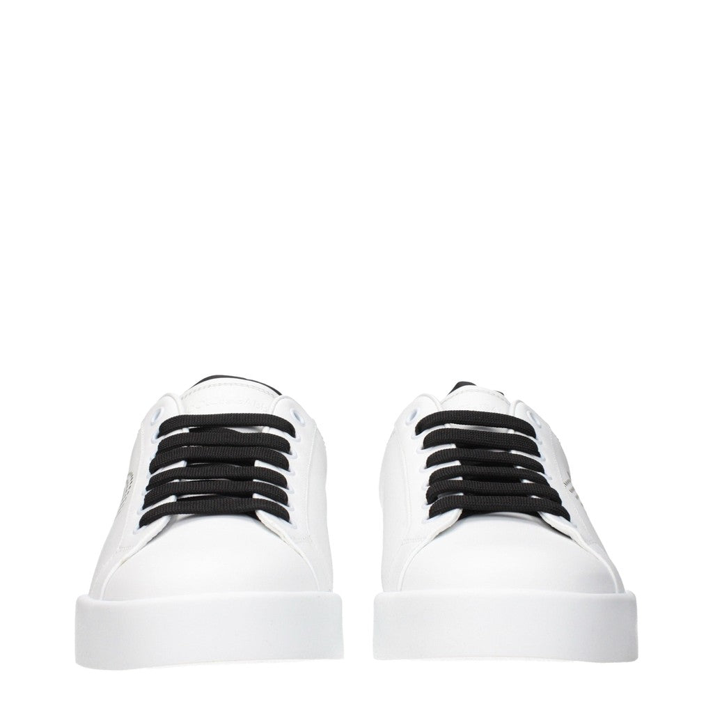 Dolce & Gabbana Leren sneakers – Wit / Zwart