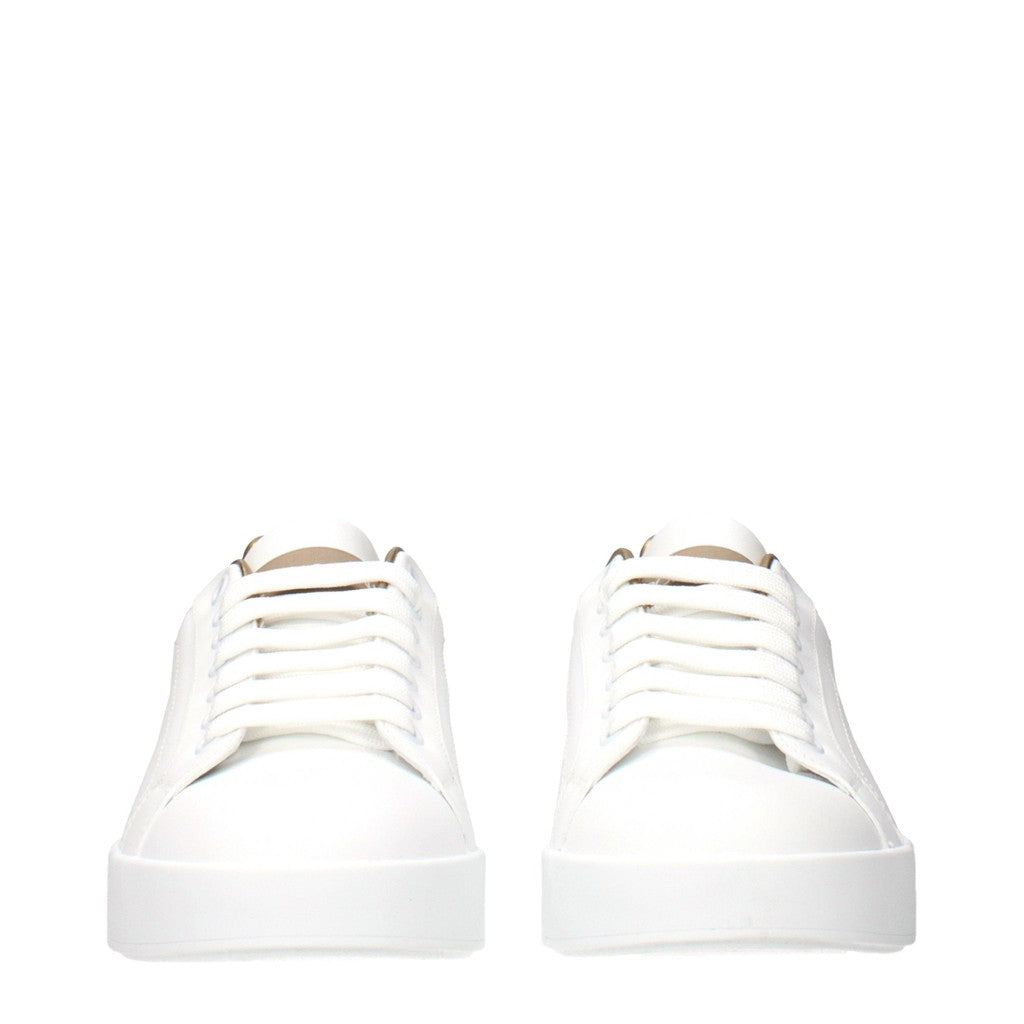 Dolce & Gabbana Leren sneakers – Wit / Goud