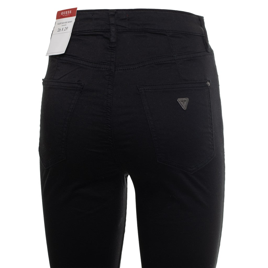 Guess Broek met vier zakken en logo – Zwart