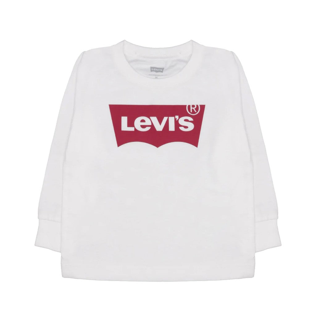 Levi's Kids T-shirt met lange mouwen en bedrukt logo – Wit
