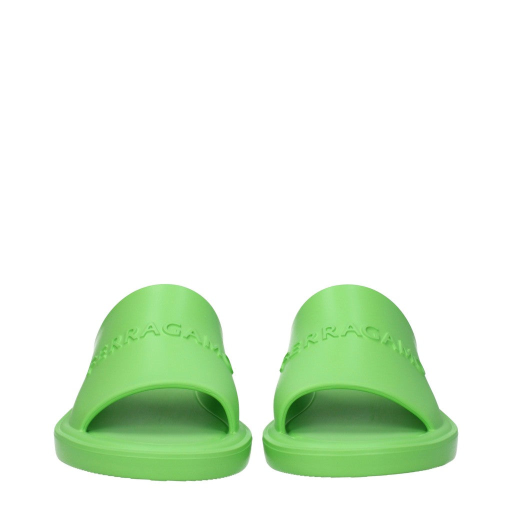 Salvatore Ferragamo Giuneva Slippers met open teen – Groen