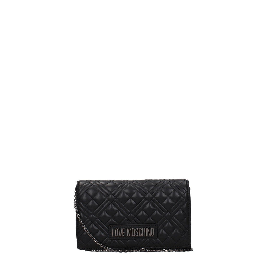 Love Moschino Compacte crossbodytas van polyurethaan – Zwart