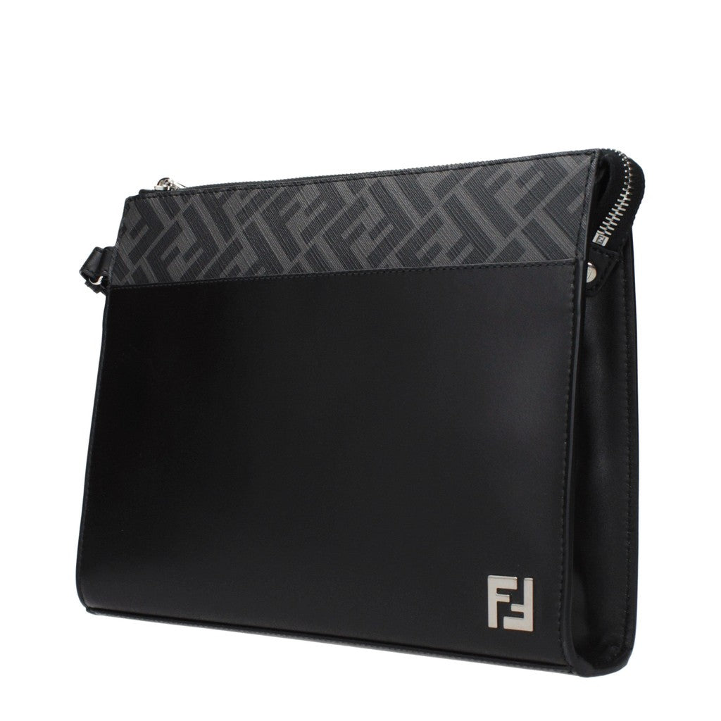 Fendi Clutch met ritssluiting en kaartvakken – Zwart
