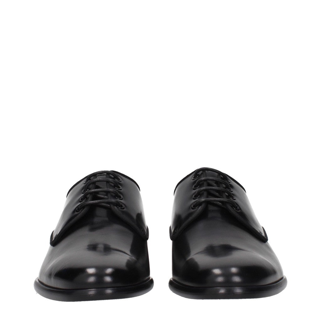 Dolce & Gabbana Leren veterschoenen – Zwart