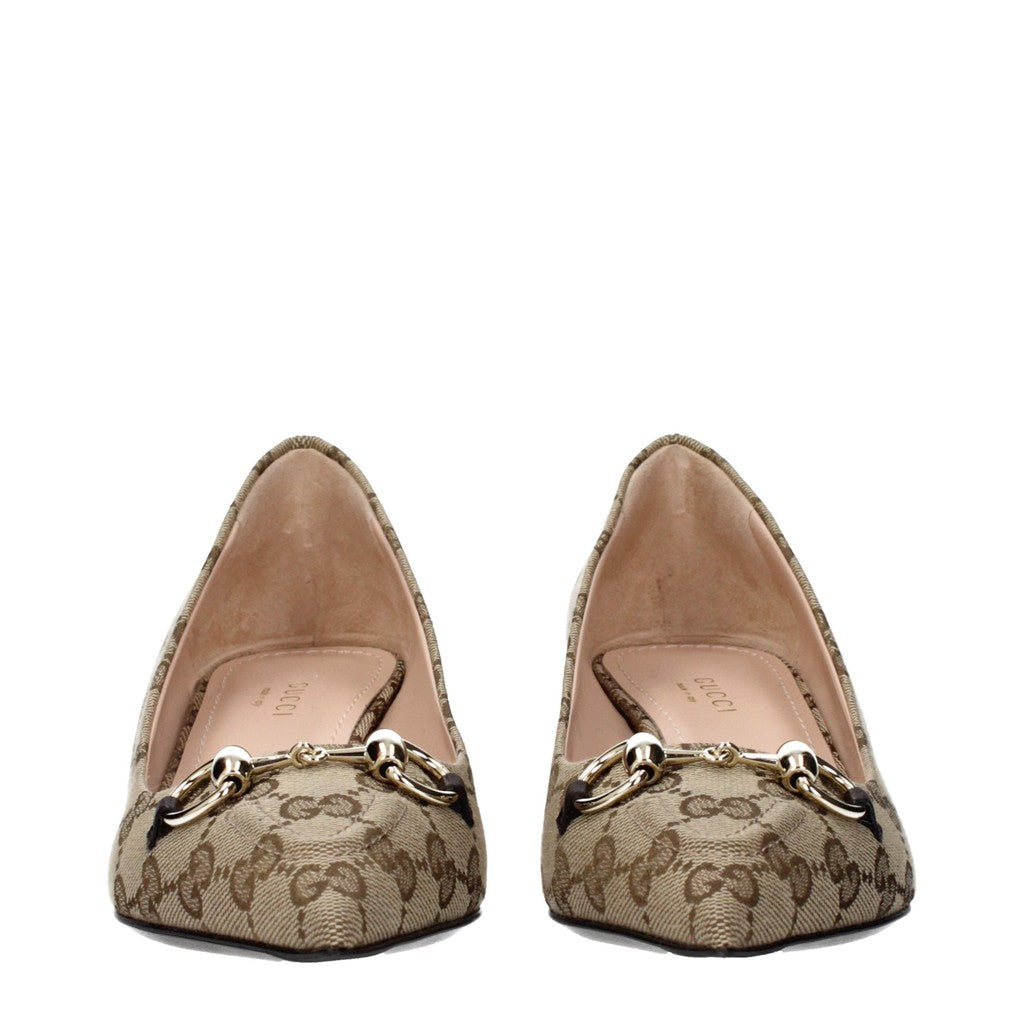 Gucci Pumps met lage hak en puntige neus – Beige