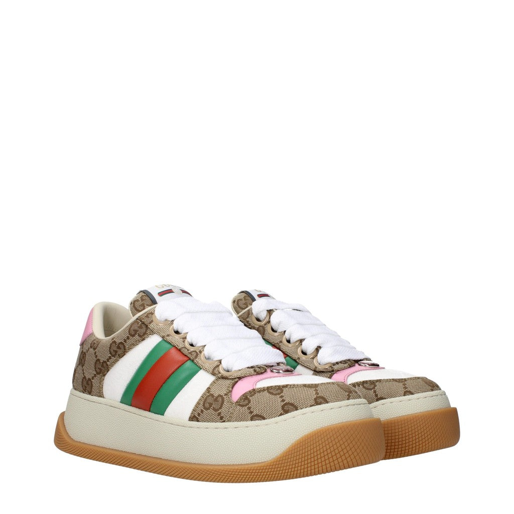 Gucci GG canvas Sneakers – Beige / Roze