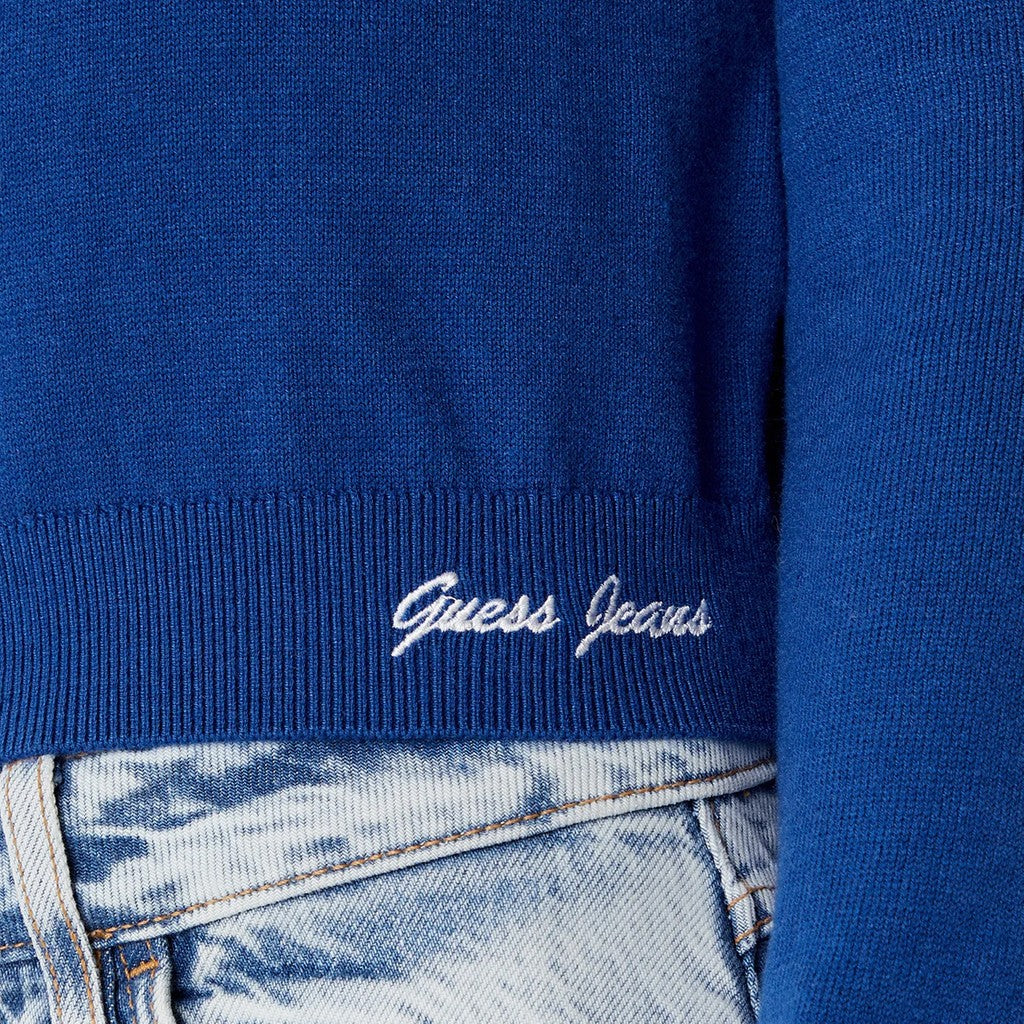 Guess Tweekleurig kort vest met ronde hals – Koningsblauw