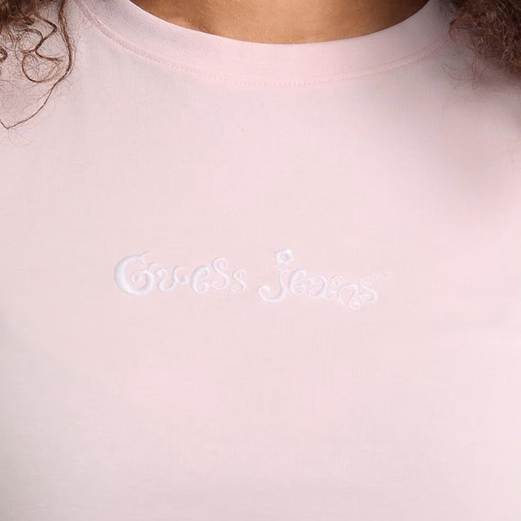 Guess T-shirt met logoborduring Dames – Koningsblauw