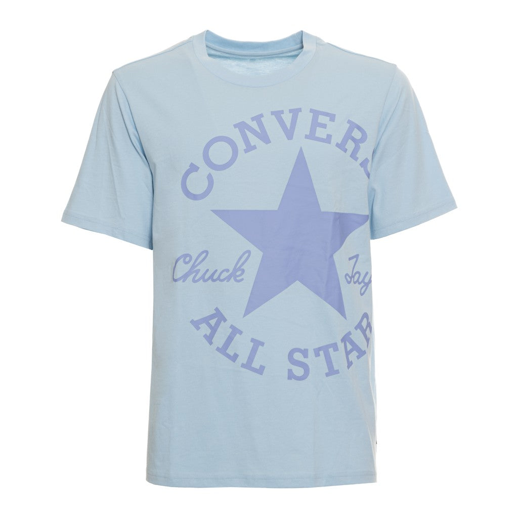 Converse T-shirt met ronde hals en bedrukt logo – Lichtblauw