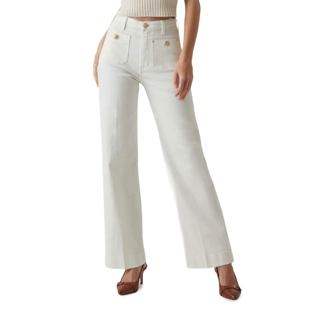 Guess Jeans met logo en vier zakken – Wit