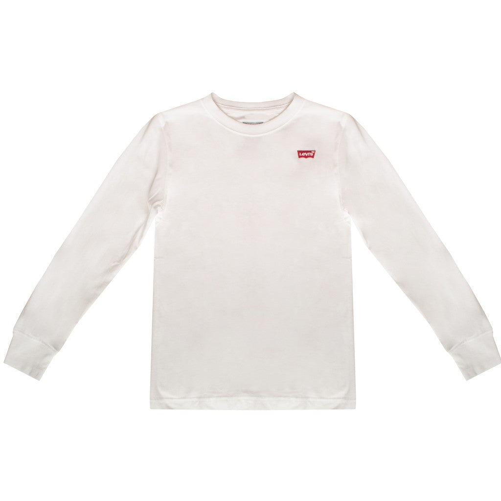 Levi's Kids T-shirt met lange mouwen en geborduurd logo – Wit