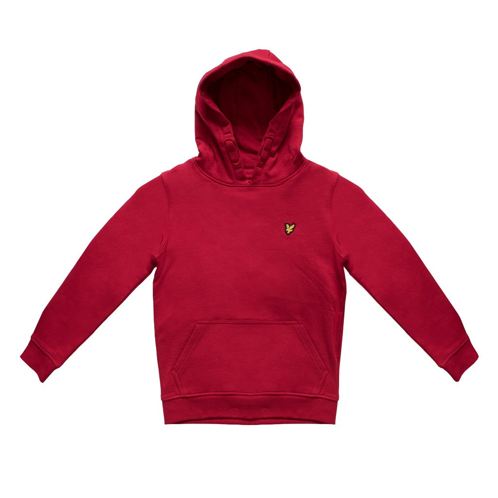 Lyle & Scott Kids Hoodie met buikzak en geborduurd logo – Rood
