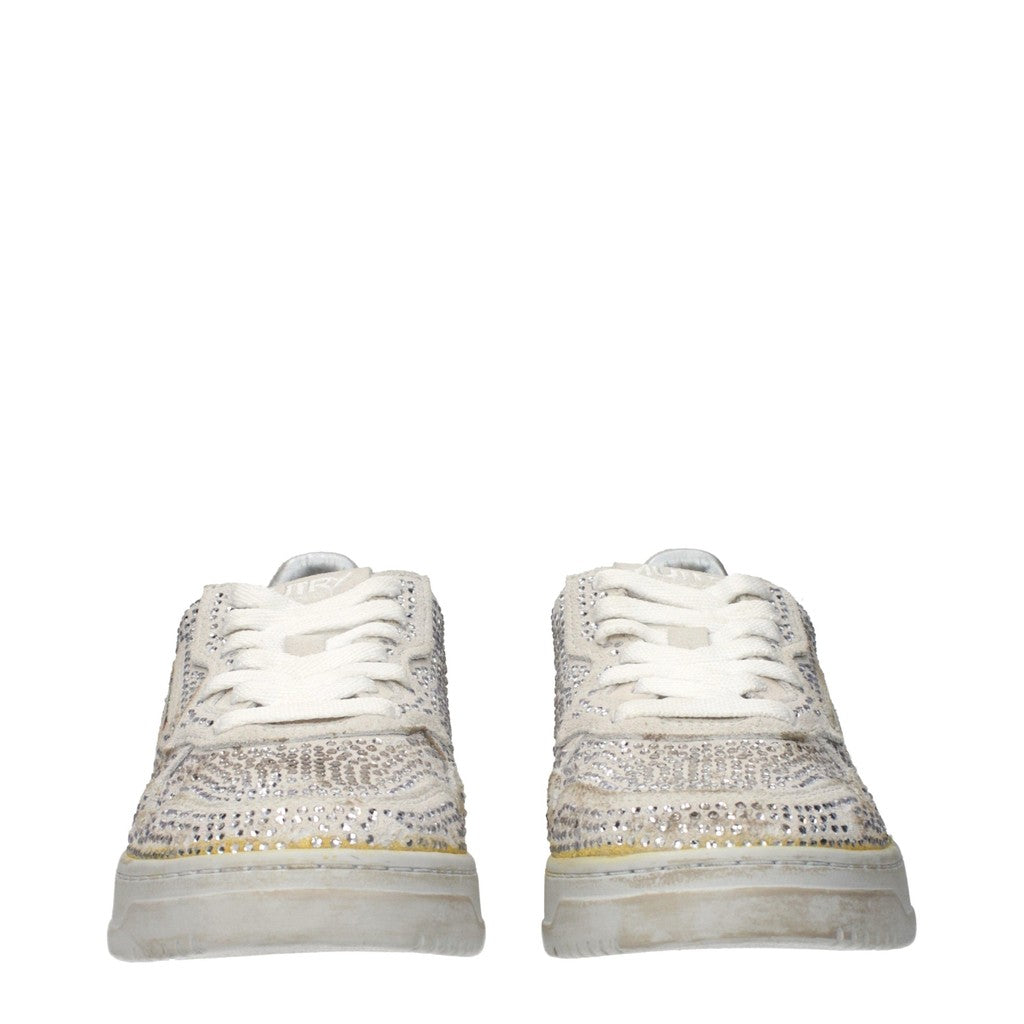 Autry Medalist Suède sneakers met strass – Beige