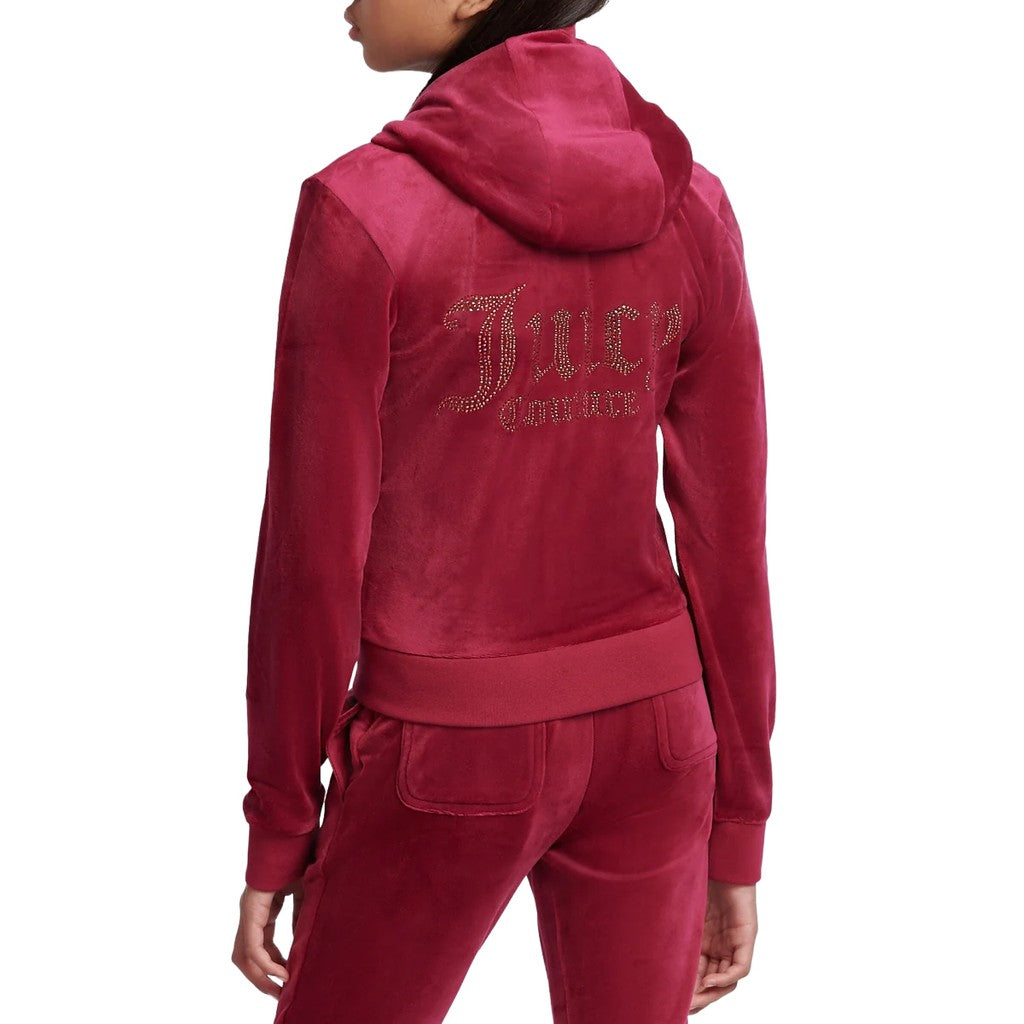 Juicy Couture Kids Hoodie met rits – Bordeauxrood