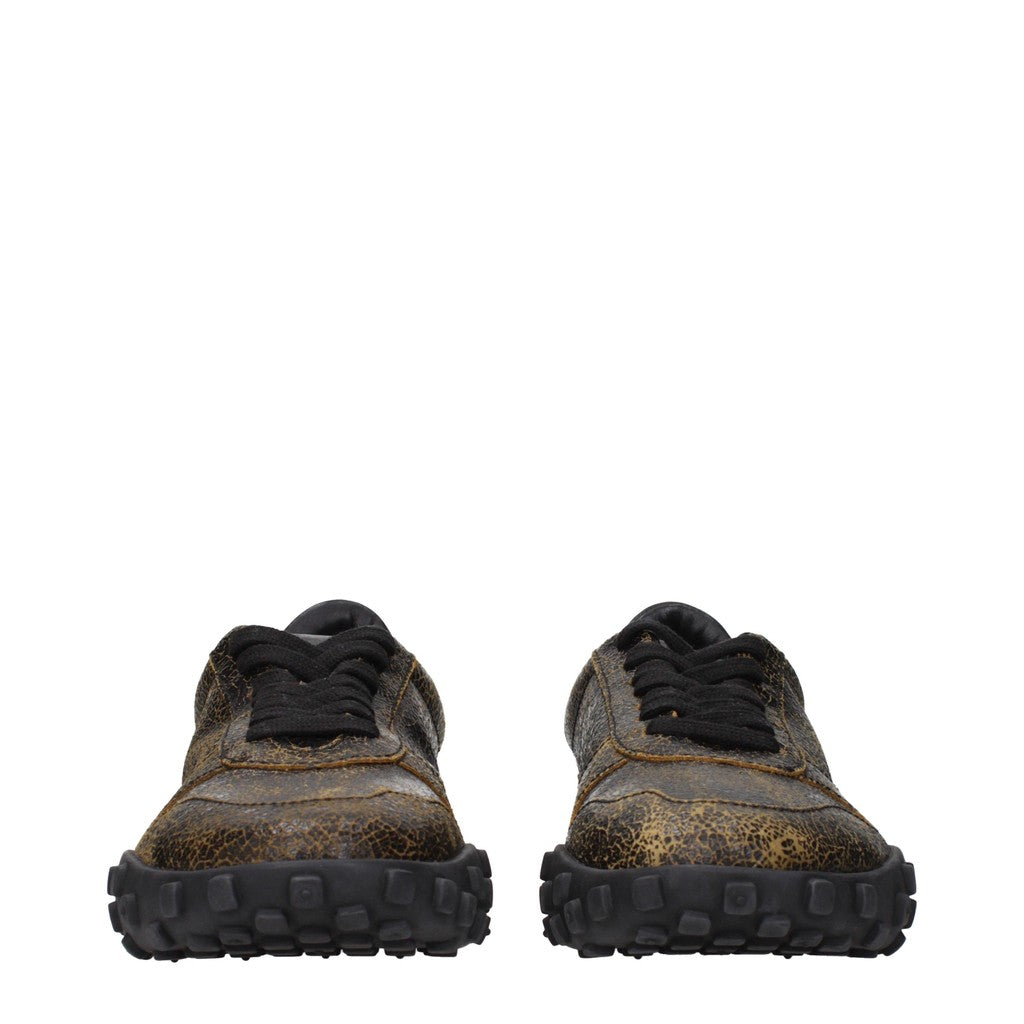 Jil Sander Sneakers met vetersluiting en rubberen zool – Bruin / Zwart