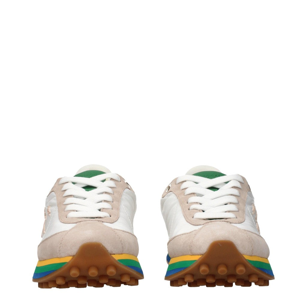 Salvatore Ferragamo Iggy Sneakers van leer en suède – Wit / Beige