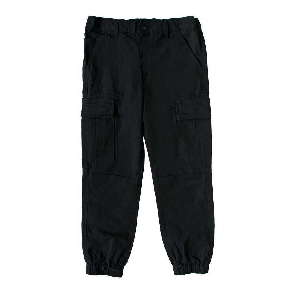 Lyle & Scott Kids Broek met rits- en knoopsluiting – Zwart