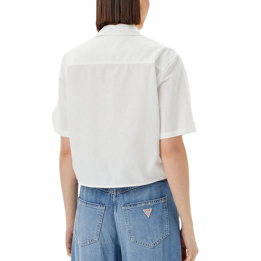 Tommy Jeans Cropped linnen blouse – Ecru