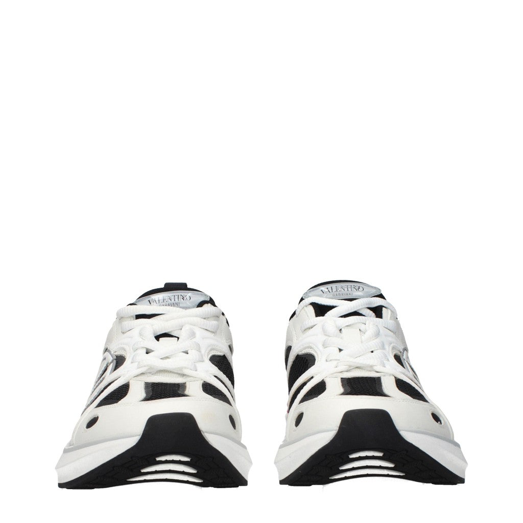 Valentino Garavani VLogo Easyjog Damessneakers van stof en leer – Wit / Zwart