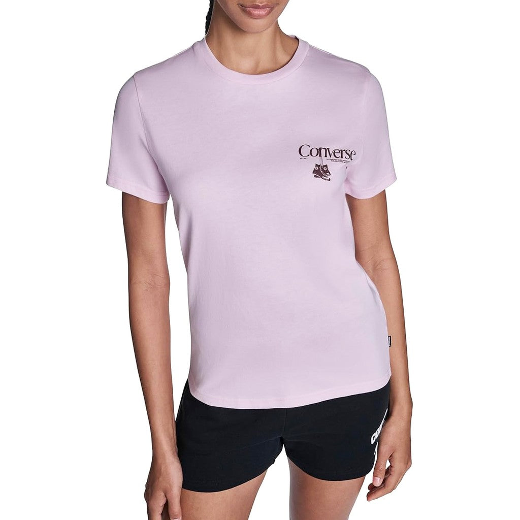 Converse Tweekleurig T-shirt met logo – Roze