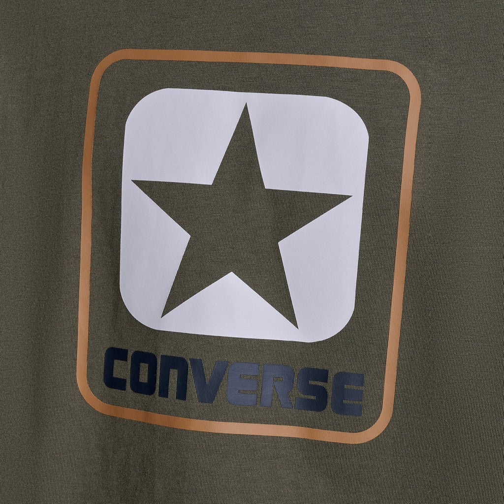 Converse T-shirt met ronde hals en bedrukt logo – Olijfgroen